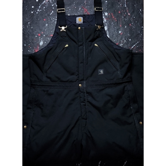 Carhartt Other - Carhartt Extremes men's black insulated distressed winter work overalls waist 48